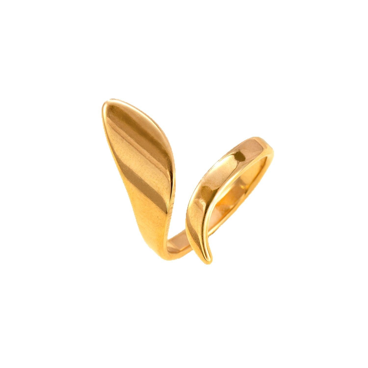 Wholesale Twisted irregular open stainless steel women' s ring